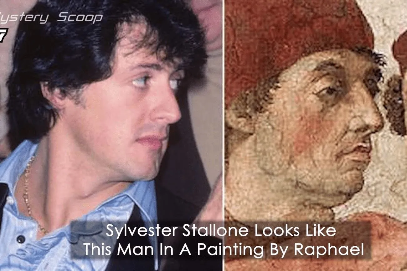 Sylvester Stallone and a man in Raphael’s painting.jpg?format=webp